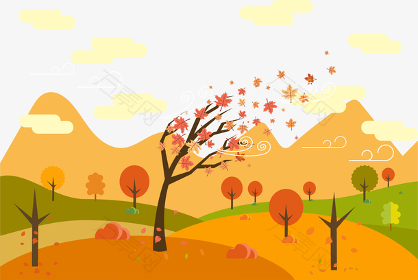 矢量秋天的插画