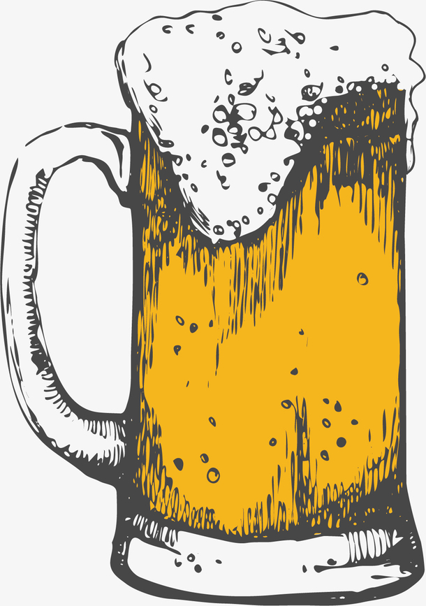 图卡通冰镇啤酒