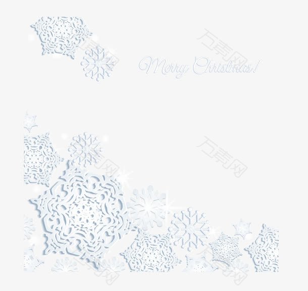 浪漫白色光效雪花背景