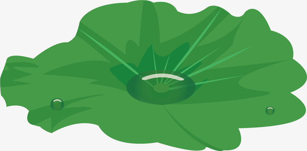 图水彩绿色荷叶