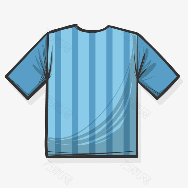 手绘蓝色条纹运动服矢量素材
