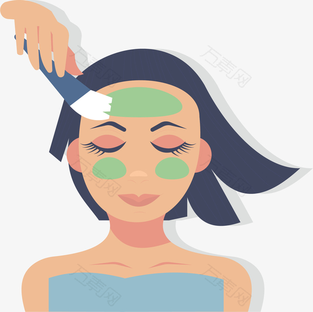 脸上涂抹面膜的人