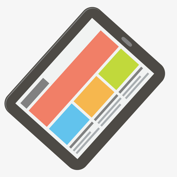 商务办公平板电脑俯视图矢量素材