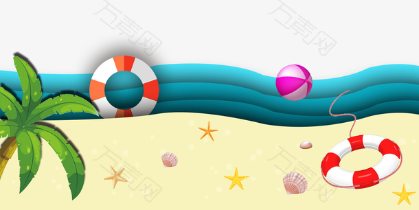 夏季沙滩泳海边旅游休闲banner