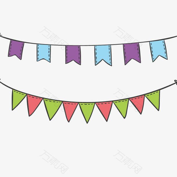 卡通挂旗矢量素材