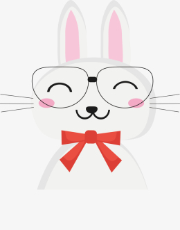 戴眼镜的兔子简笔画图片