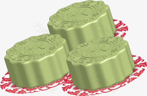 绿豆月饼矢量图案精美