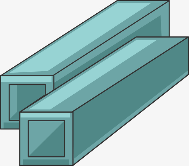 方形立体矢量卡通钢材