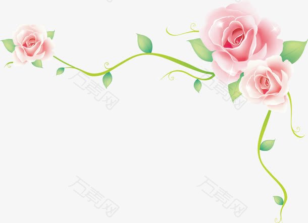 玫瑰花边矢量玫瑰花海