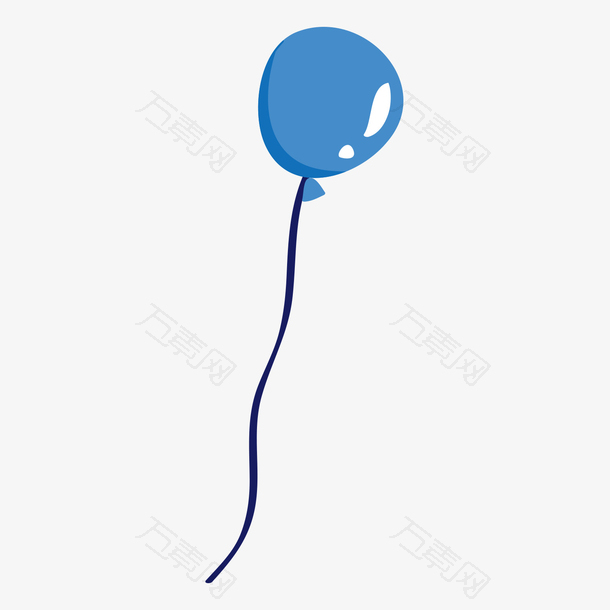 儿童节矢量蓝色氢气球免抠