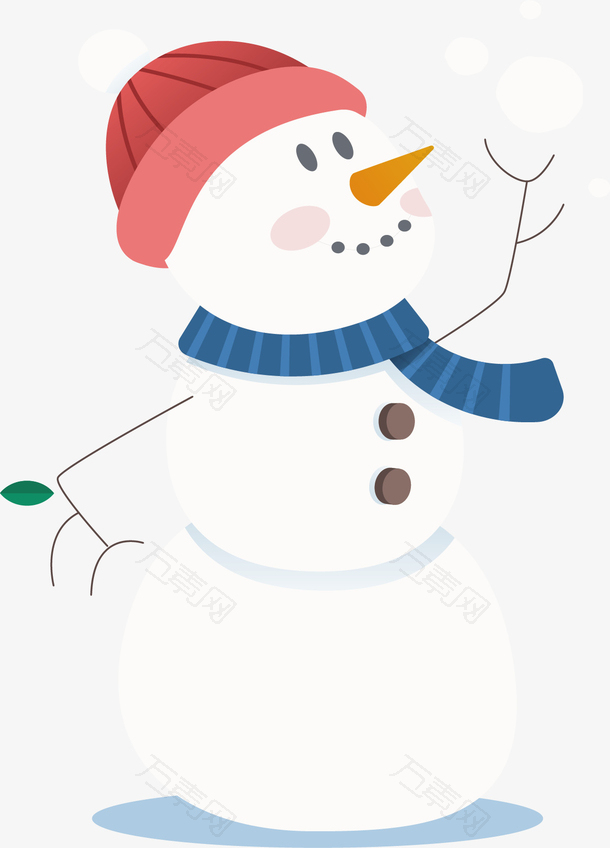 冬天打雪仗卡通雪人
