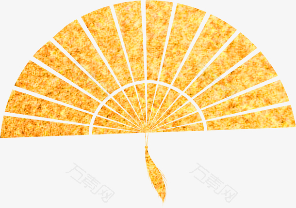 国潮简约金纹扇子图案