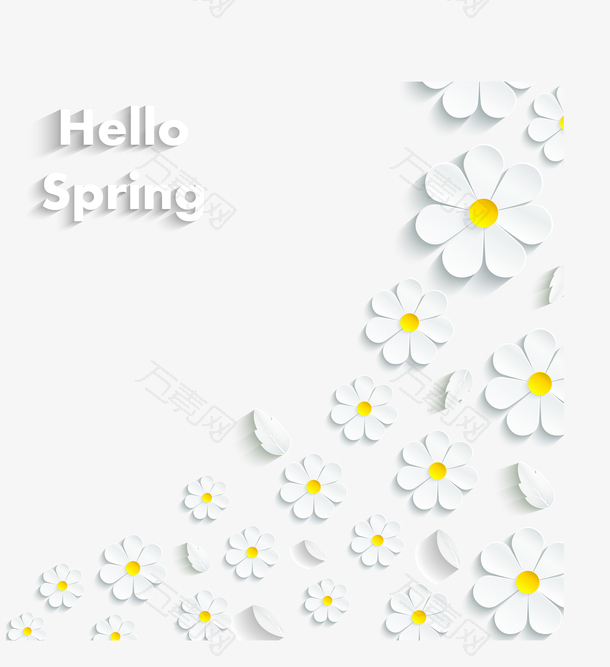 白色清新创意花朵装饰背景