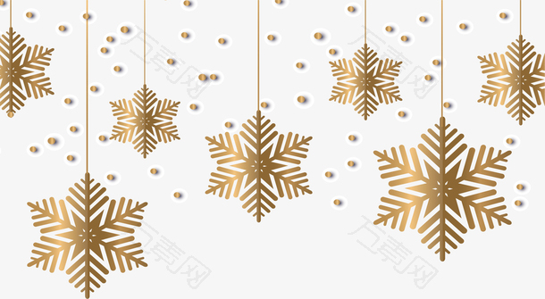 圣诞节金色的雪花
