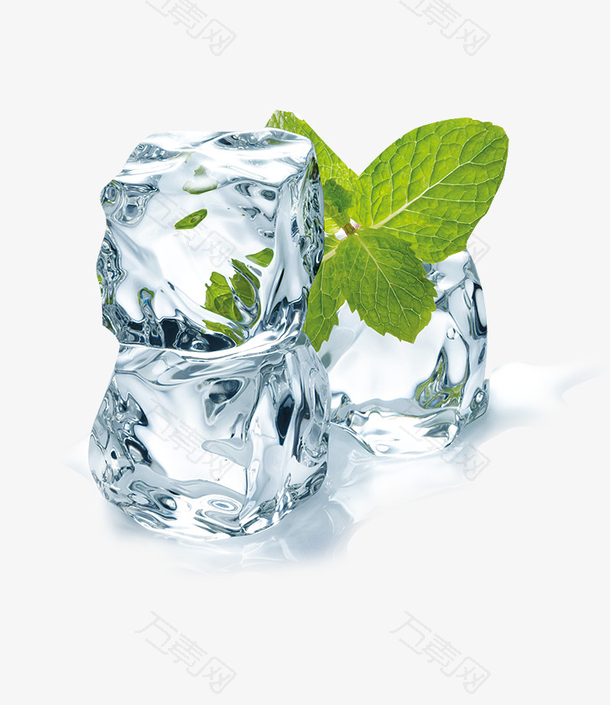 精致清新的冰块堆免抠图