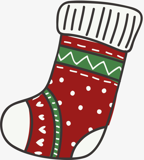 红色卡通的圣诞袜