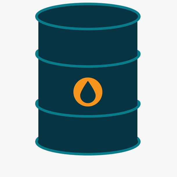 卡通深蓝色的油桶设计