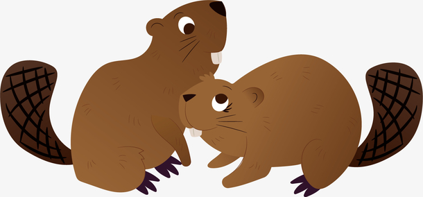 矢量图卡通的两只松鼠