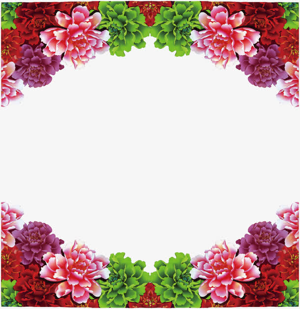 牡丹花边框