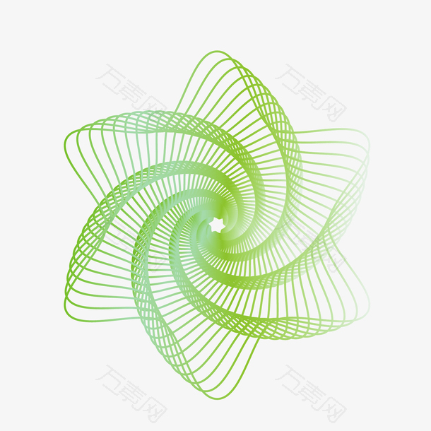 矢量线条环绕风车网格图案
