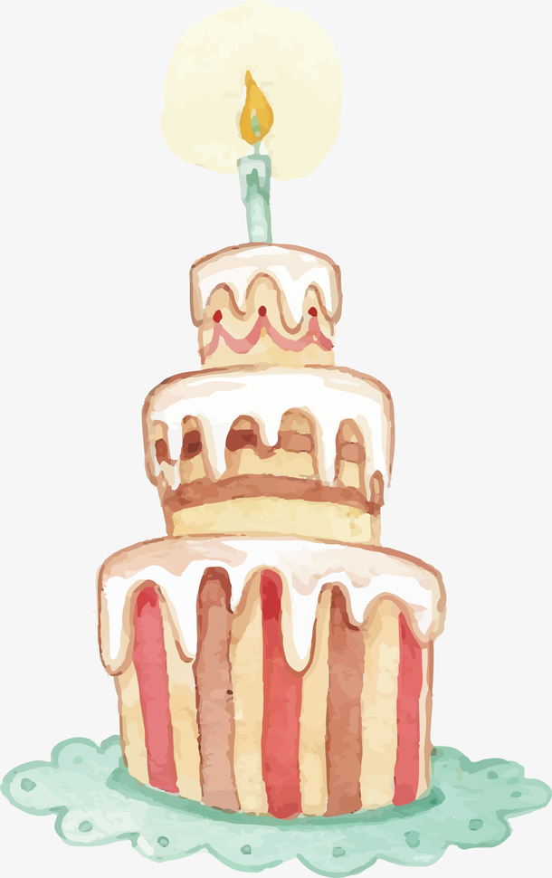 粉红色手绘蛋糕