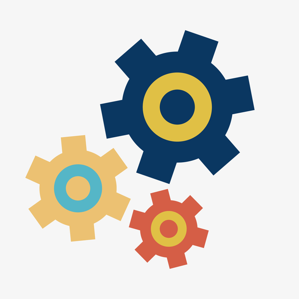 彩色创意齿轮旋转元素