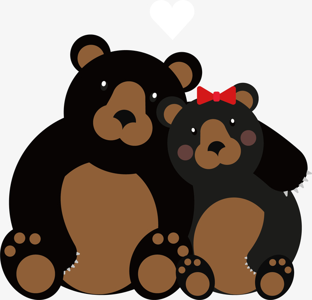 卡通情侣熊png下载