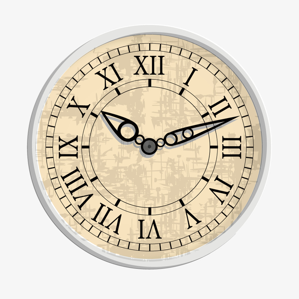 手绘矢量古典时钟图案素材