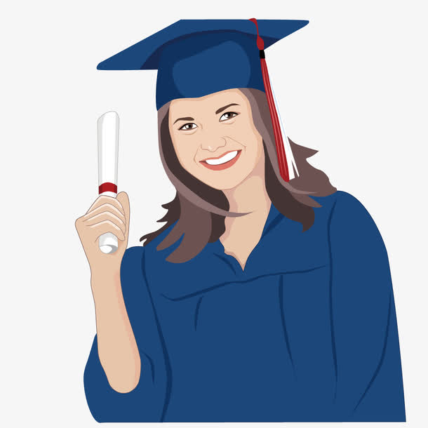 穿学士服毕业的女博士