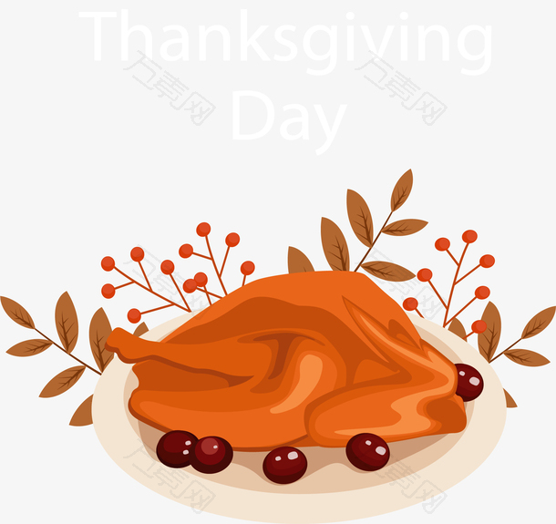 感恩节美味的火鸡餐