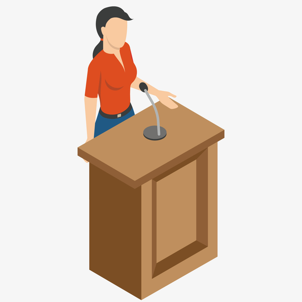 灰色创意讲台元素