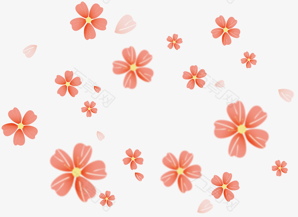 橘红色浪漫樱花花瓣