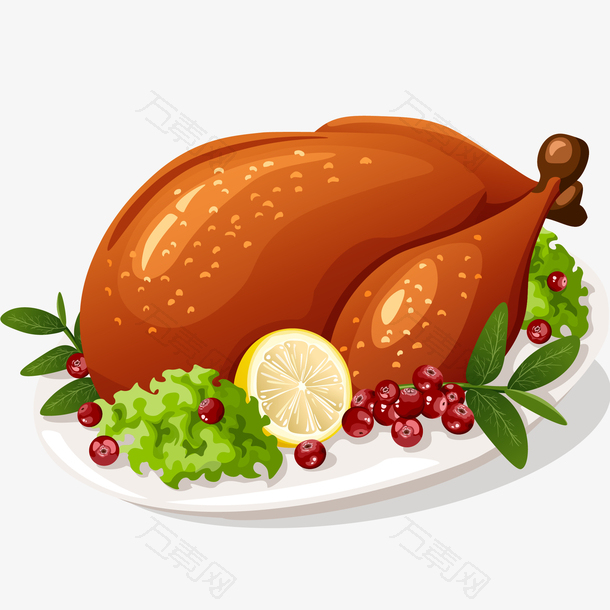 感恩节烤火鸡免抠PNG