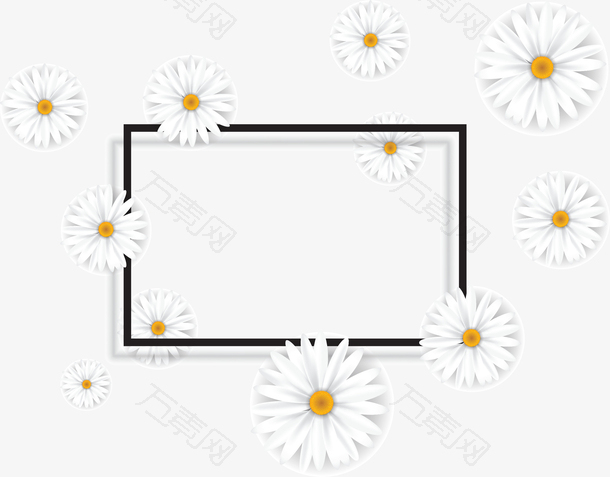浪漫白色雏菊花纹