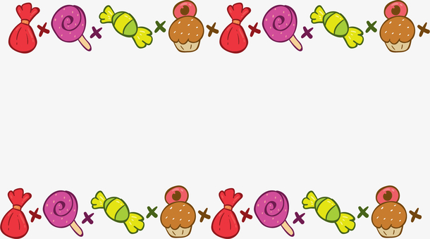 万圣节彩色糖果边框