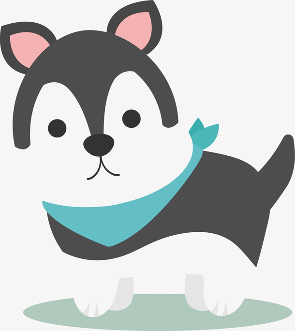 灰白狗狗矢量图