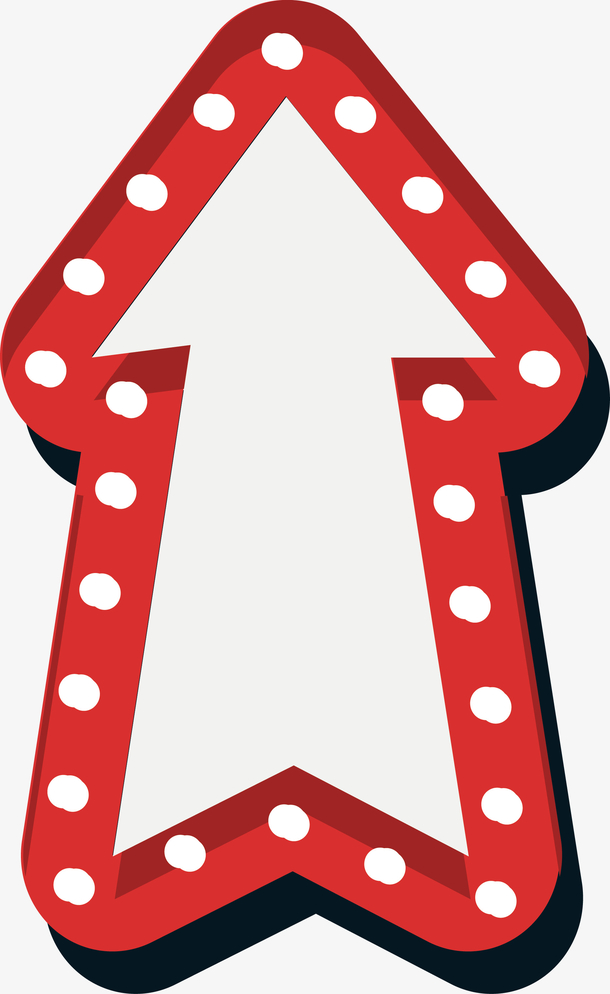 向上红色霓虹箭头