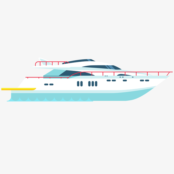 客船邮轮卡通插画