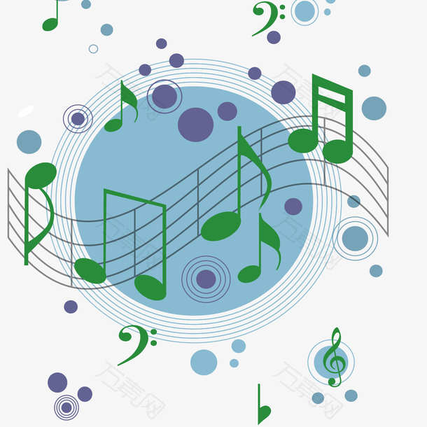 彩色音乐声波线矢量素材