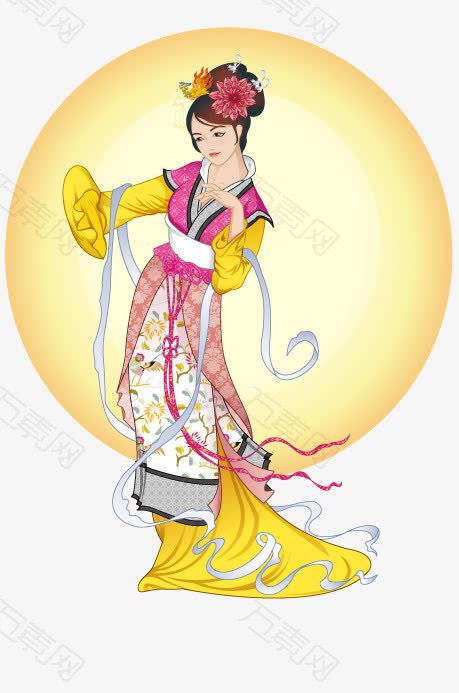 中秋仙女嫦娥矢量图