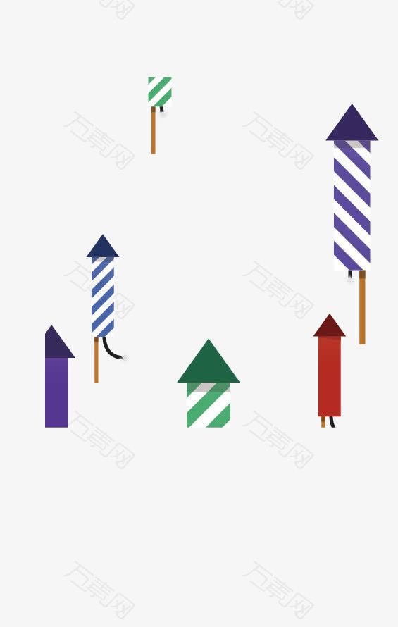 矢量扁平化烟花爆竹