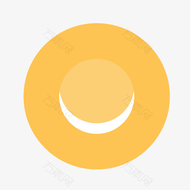 夏天海边阳光休闲黄色太阳帽矢量