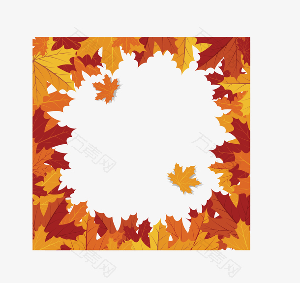 立秋金色枫叶边框