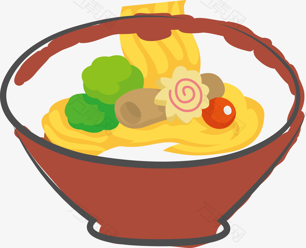 卡通饭碗一碗牛奶