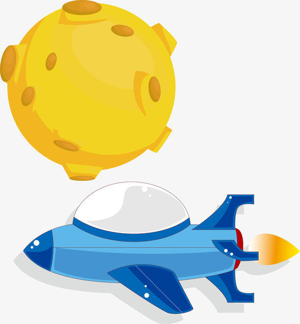 航天航空科技卡通飞船矢量素材