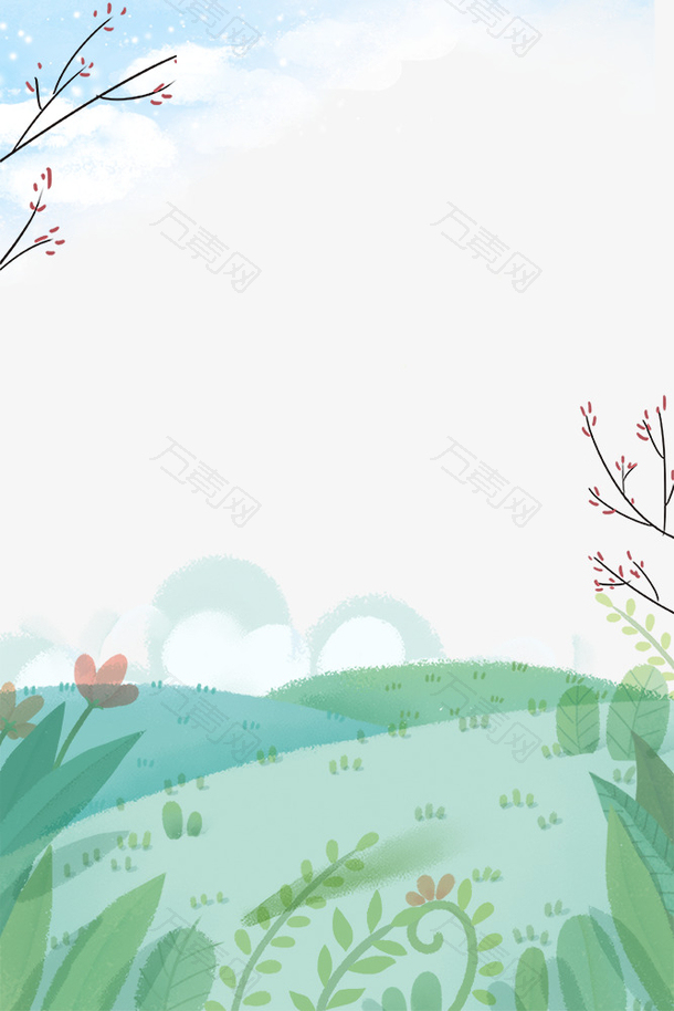 春季春游春色小清新边框