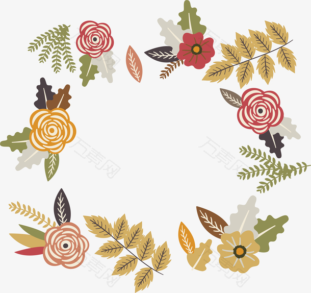 秋天花朵标题框
