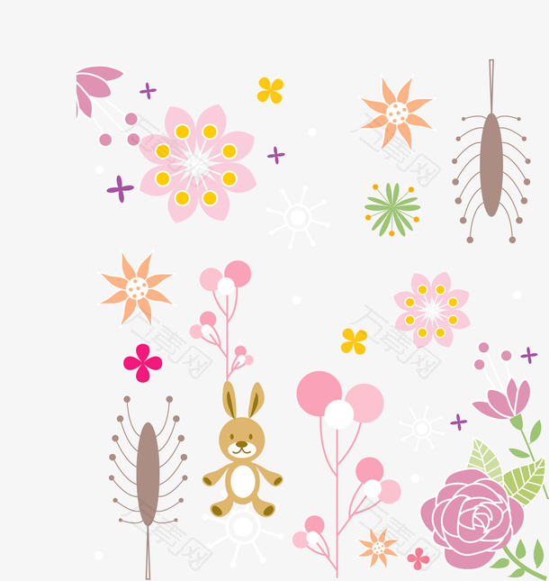 小熊卡通底纹背景素材