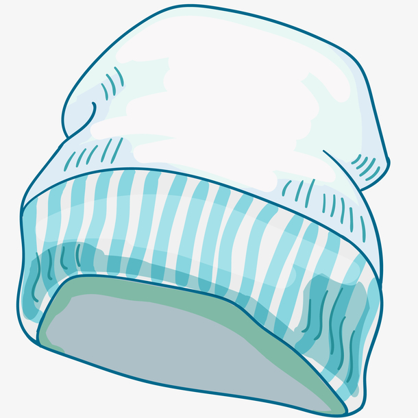 保暖针织帽矢量插画