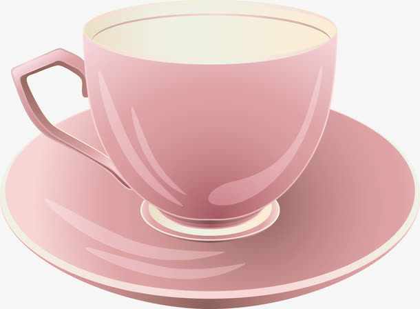 手绘粉色茶杯